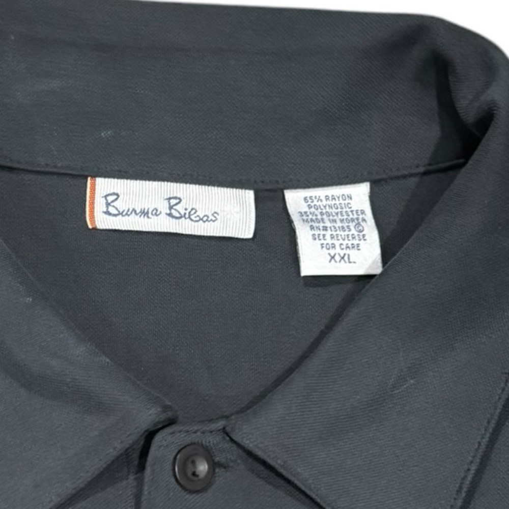 Burma Bilas Black Casual Short Sleeve Polo Shirt-size XXL - Picture 5 of 8